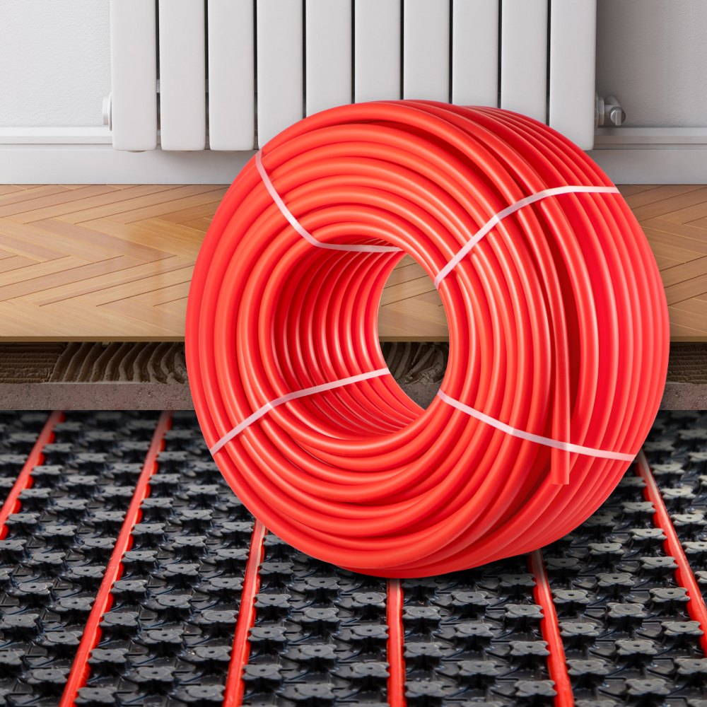 VEVOR PEX Pipe, 7/8 inch x 500 FT PEX Tubing, Non Oxygen Barrier Red PEX-B Pipe, Flexible PEX Water Line for RV Sewer