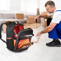 VEVOR Tool Backpack, 49 Pockets, Heavy-duty Tools Storage Organizer Work Bags with Laptop Compartment & Reinforced