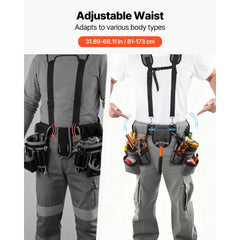 VEVOR Tool Belt, 22 Pockets Tool Pouch with Suspenders for Men, Heavy Duty Adjustable Utility Belt Bag Suspenders for