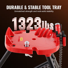 VEVOR 460-6 Tripod Pipe Chain Vise 1/8"-6" Capacity, Pipe Stand Portable Foldable Steel Legs, Pipe Stands with Tool