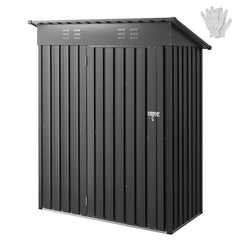 VEVOR 5 x 3 FT Metal Garden Shed, Storage Building with Lockable Door & 2 Louver Vents, Sloped Roof Metal Outdoor
