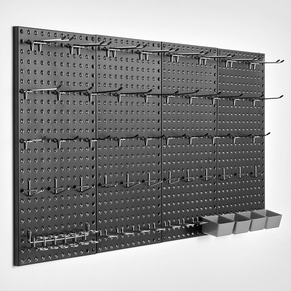 VEVOR Metal Pegboard Panels, 24" x 12" Pegboard, 4 Panels, Heavy Duty Peg Board Wall Organizer with Accessories, for