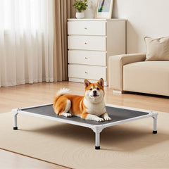 VEVOR Elevated Dog Bed for Large Dogs, Portable Raised Dog Cot with Aluminum Tube Metal Frame and Breathable Textilene