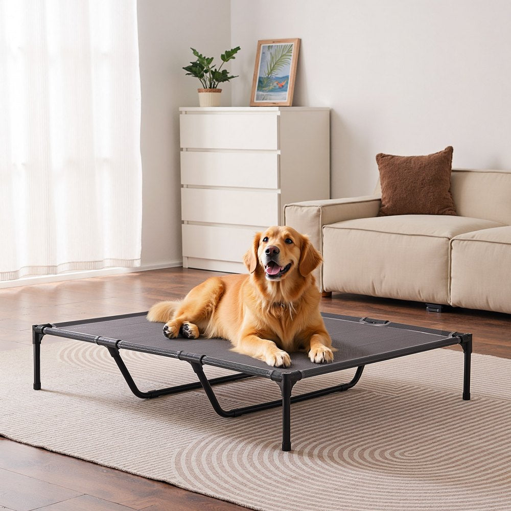 VEVOR Elevated Dog Bed for Large Dogs, Portable Raised Dog Cot with Steel Metal Frame and Breathable Teslin Mesh