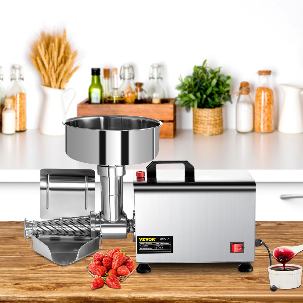 VEVOR 110V Electric Tomato Strainer 370W Commercial Grade Tomato Milling Machine Stainless Steel Tomato Press and