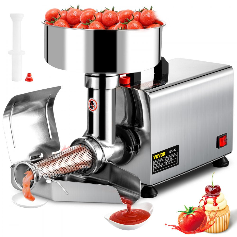 VEVOR 110V Electric Tomato Strainer 370W Commercial Grade Tomato Milling Machine Stainless Steel Tomato Press and