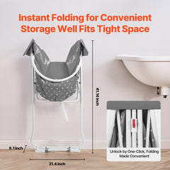 VEVOR Portable Dog Bathtub, Elevated & Foldable Space-saving Pet Shower Station with Efficient Drainage, Bathing Tub