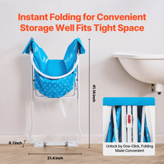 VEVOR Portable Dog Bathtub, Elevated & Foldable Space-saving Pet Shower Station with Quick Drainage, Bathing Tub for