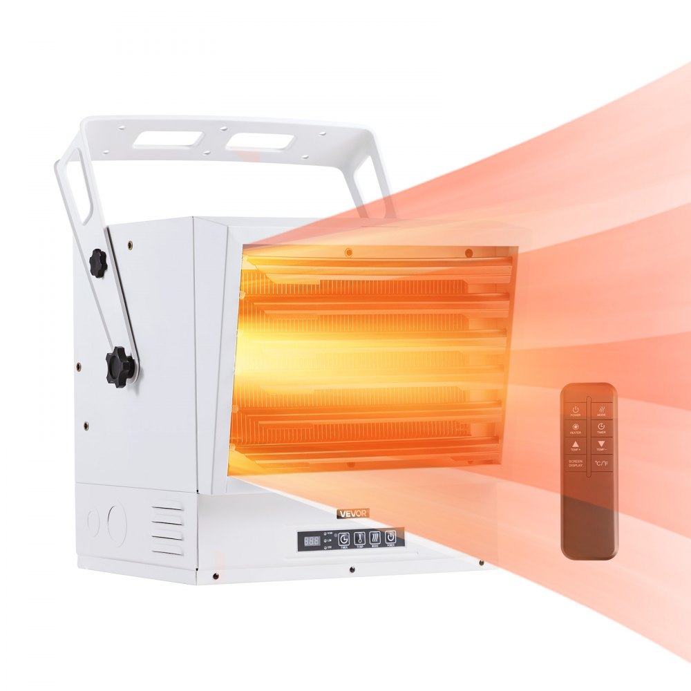 VEVOR Electric Garage Heater, 15000-Watt with Remote Control & 10 Hour Timer & Overheat Protection Wall/Ceiling Mounted