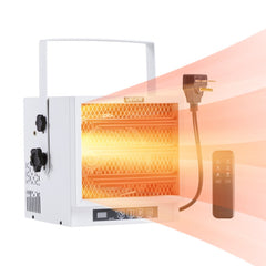 VEVOR Electric Garage Heater, 4800-Watt with Remote Control & 10 Hour Timer & Overheat Protection Wall/Ceiling Mounted