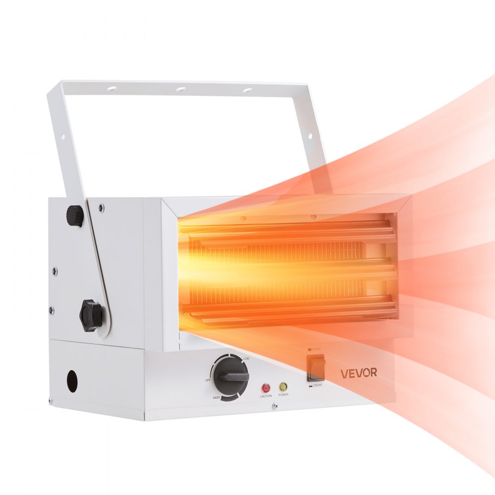 VEVOR Electric Garage Heater, 5000-Watt (2500/5000W) Ceiling Mounted Shop Heater, 2 Settings & Overheat Protection &