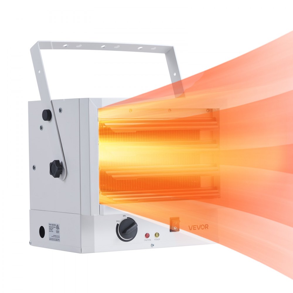 VEVOR Electric Garage Heater, 5000-Watt Wall/Ceiling Mounted Shop Heater for 2 Cars, Overheat Protection & 3 Adjustable