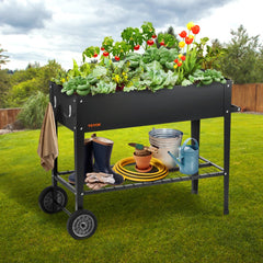 VEVOR Raised Garden Bed, 42.5 x 19.5 x 31.5 inch Galvanized Metal Planter Box, Elevated Outdoor Planting Boxes with