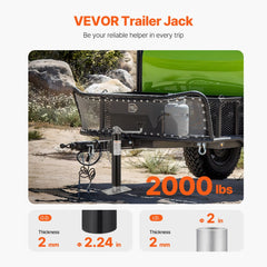 VEVOR Trailer Jack, 2000 lbs Dynamic Load Capacity, Weld-on Pipe-Mount Swivel Trailer Jack, 10" Lift Trailer Jack Stand