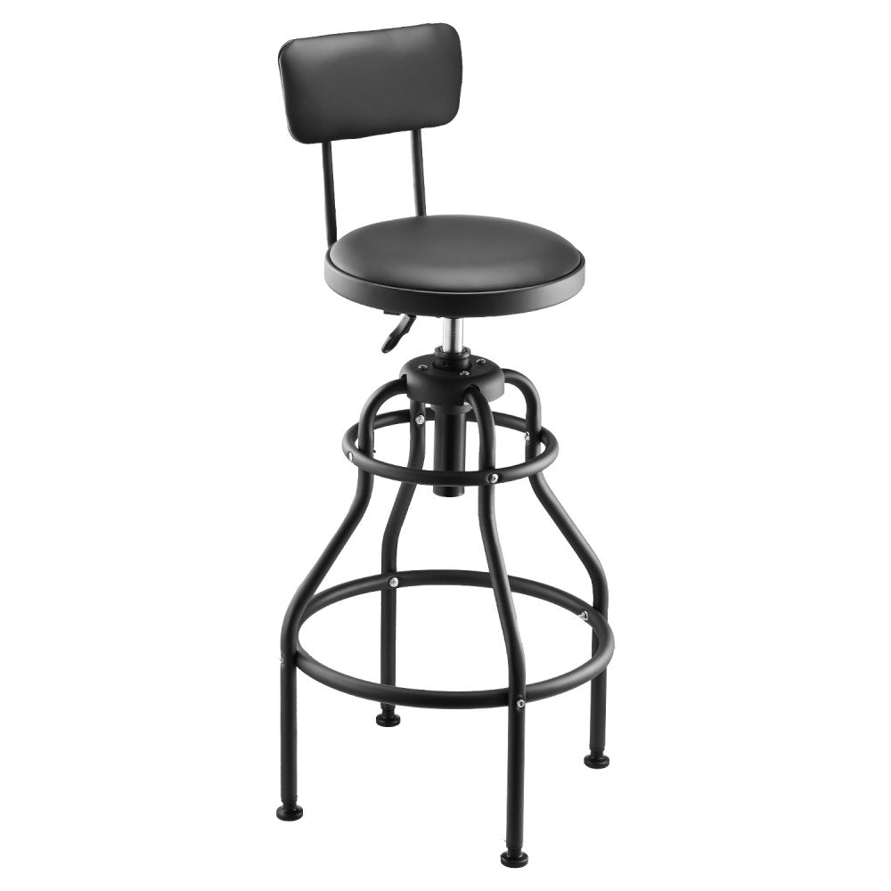 VEVOR Shop Stool with Backrest, Pneumatic Garage Seat/Work Stool with 300 lbs Capacity, Adjustable Height Roller