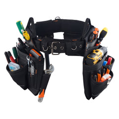 VEVOR Tool Belt, 18 Pockets Professional Tool Pouch for Men, Heavy Duty Adjustable Utility Belt Detachable Work Bag for