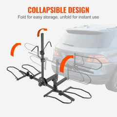 VEVOR Hitch Mount Bike Rack, 2-Bike Platform Style, 160 LBS Max Capacity Bike Rack Hitch for 2-inch Receiver, Titling