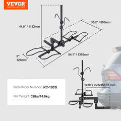 VEVOR Hitch Mount Bike Rack, 2-Bike Platform Style, 160 LBS Max Capacity Bike Rack Hitch for 2-inch Receiver, Titling