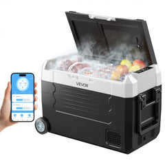 VEVOR Car Refrigerator, DC 12/24V AC100-240V Compressor Electric Cooler, -4°F to 68°F Truck Refrigerator with APP