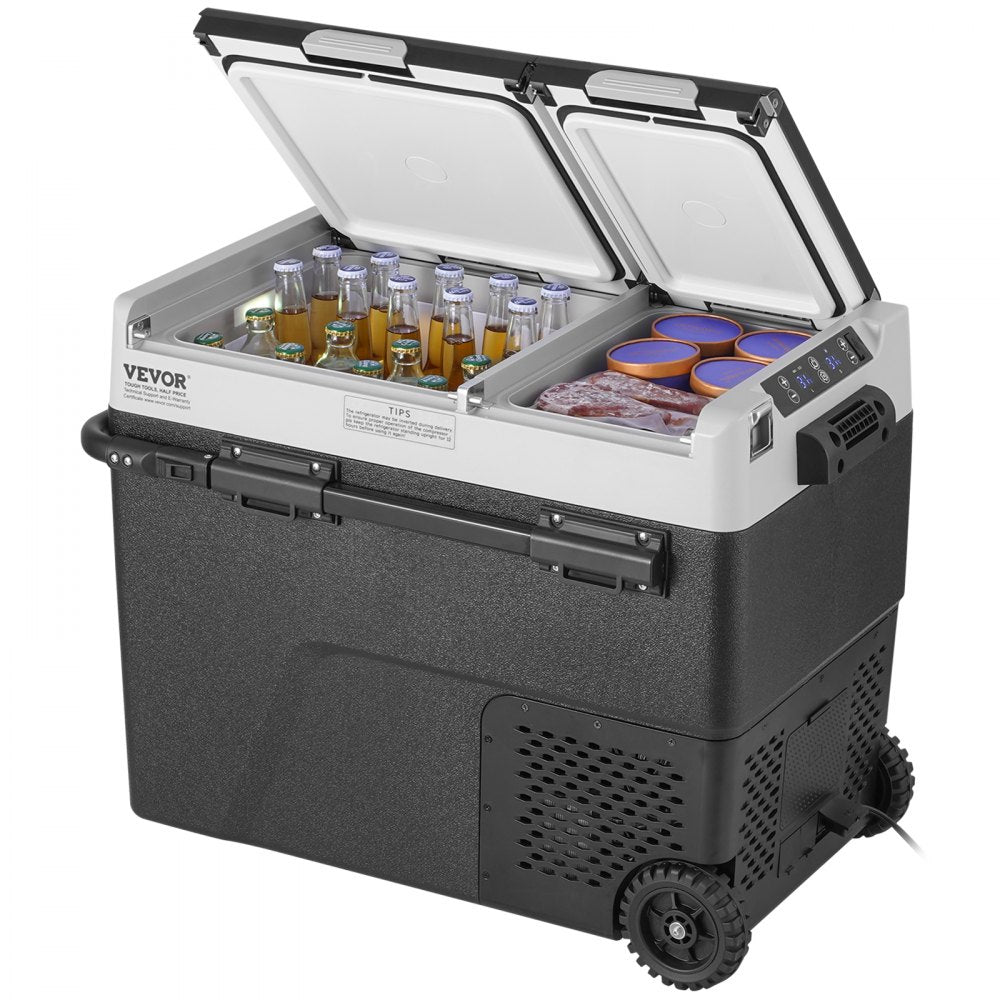 VEVOR Portable Car Refrigerator, 12 Volt Car Refrigerator Fridge, 58 L / 61.5 QT Dual Zone Portable Freezer, -4℉-68℉