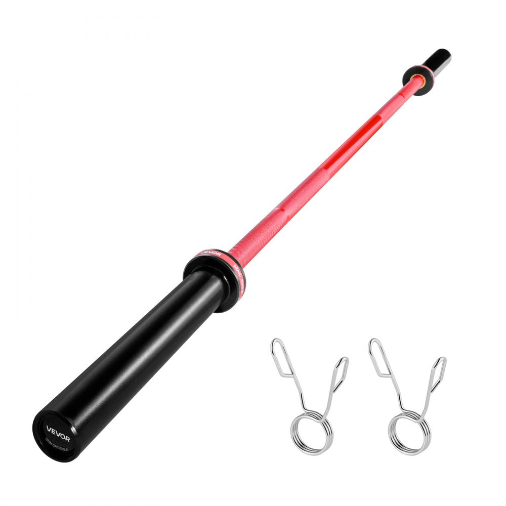 VEVOR 6FT Barbell Bar, Fits 2-Inch Weight Plates, Barbell Bar with Knurled Grip for Strength Training, Weightlifting