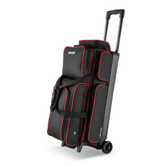 VEVOR Bowling Ball Bag, 3 Ball Double Roller Bowling Bag with Wheels, Featuring a Separate Compartment for Shoes (Up To