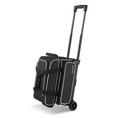 VEVOR Bowling Ball Bag, 2 Ball Double Roller Bowling Bag with Wheels, Featuring a Separate Compartment for Shoes (Up To
