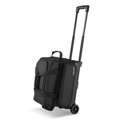 VEVOR Bowling Ball Bag, 2 Ball Double Roller Bowling Bag with Wheels, Featuring a Separate Compartment for Shoes (Up To