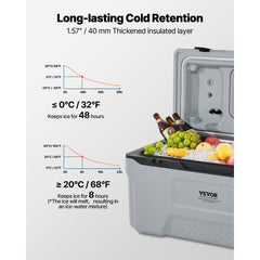 VEVOR Portable Cooler, 74 QT Wheeled Cooler with Ice Retention, Heavy-Duty Handles and Cup Holder, Lightweight Rigid