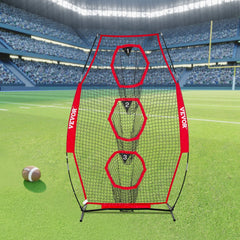 VEVOR 8 x 4 inch Football Trainer Throwing Net, Training Throwing Target Practice Net with 5 Target Pockets, Knotless