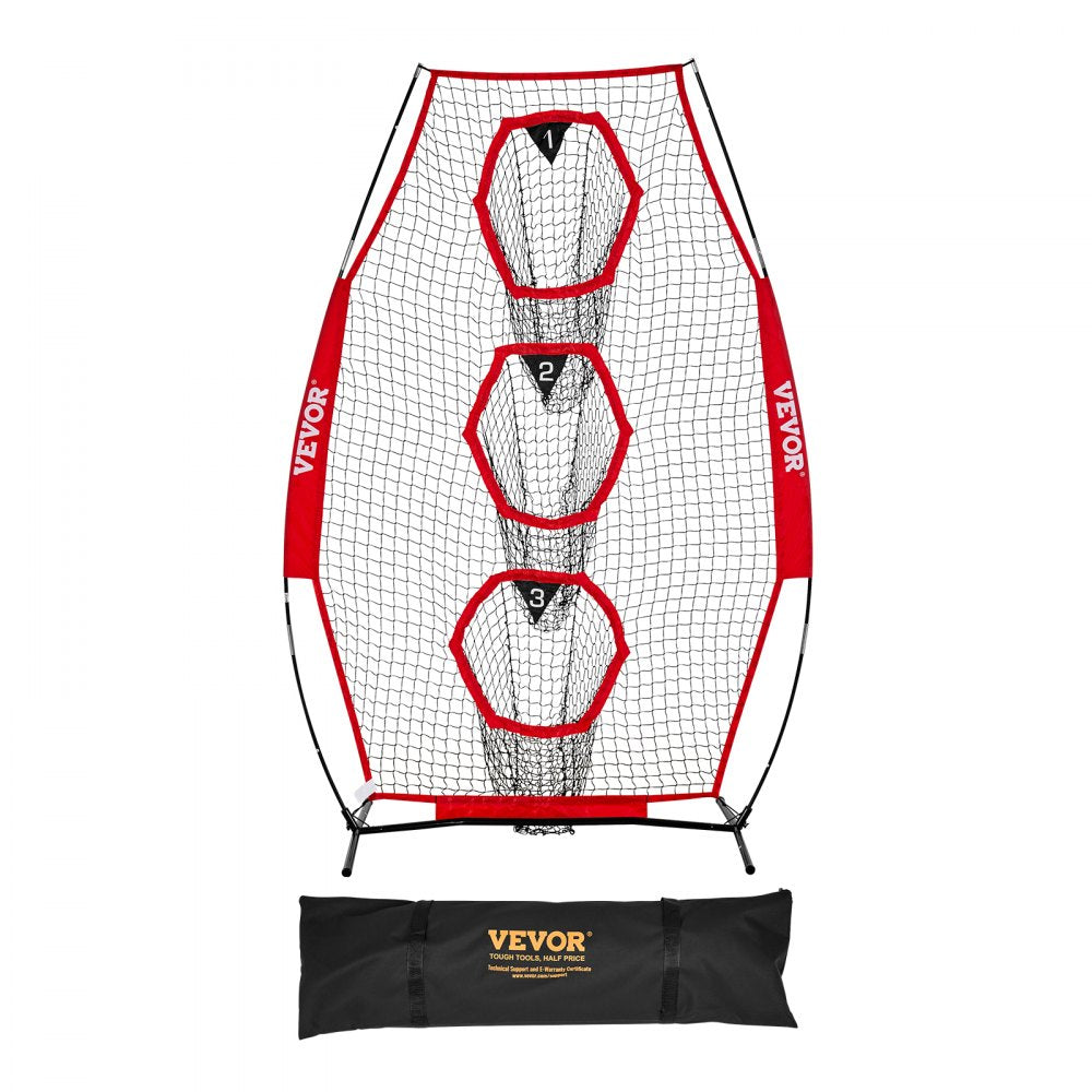 VEVOR 8 x 4 inch Football Trainer Throwing Net, Training Throwing Target Practice Net with 5 Target Pockets, Knotless