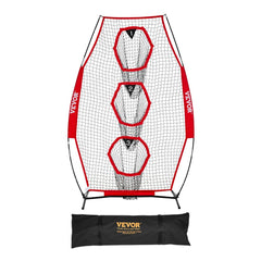 VEVOR 8 x 4 inch Football Trainer Throwing Net, Training Throwing Target Practice Net with 5 Target Pockets, Knotless