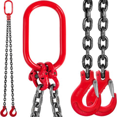 VEVOR Chain Sling, 3/8 inch x 5 ft Lifting Chains with Hooks, G80 Engine Chain Hoist Lifts, 11000 lbs/5 Ton Capacity