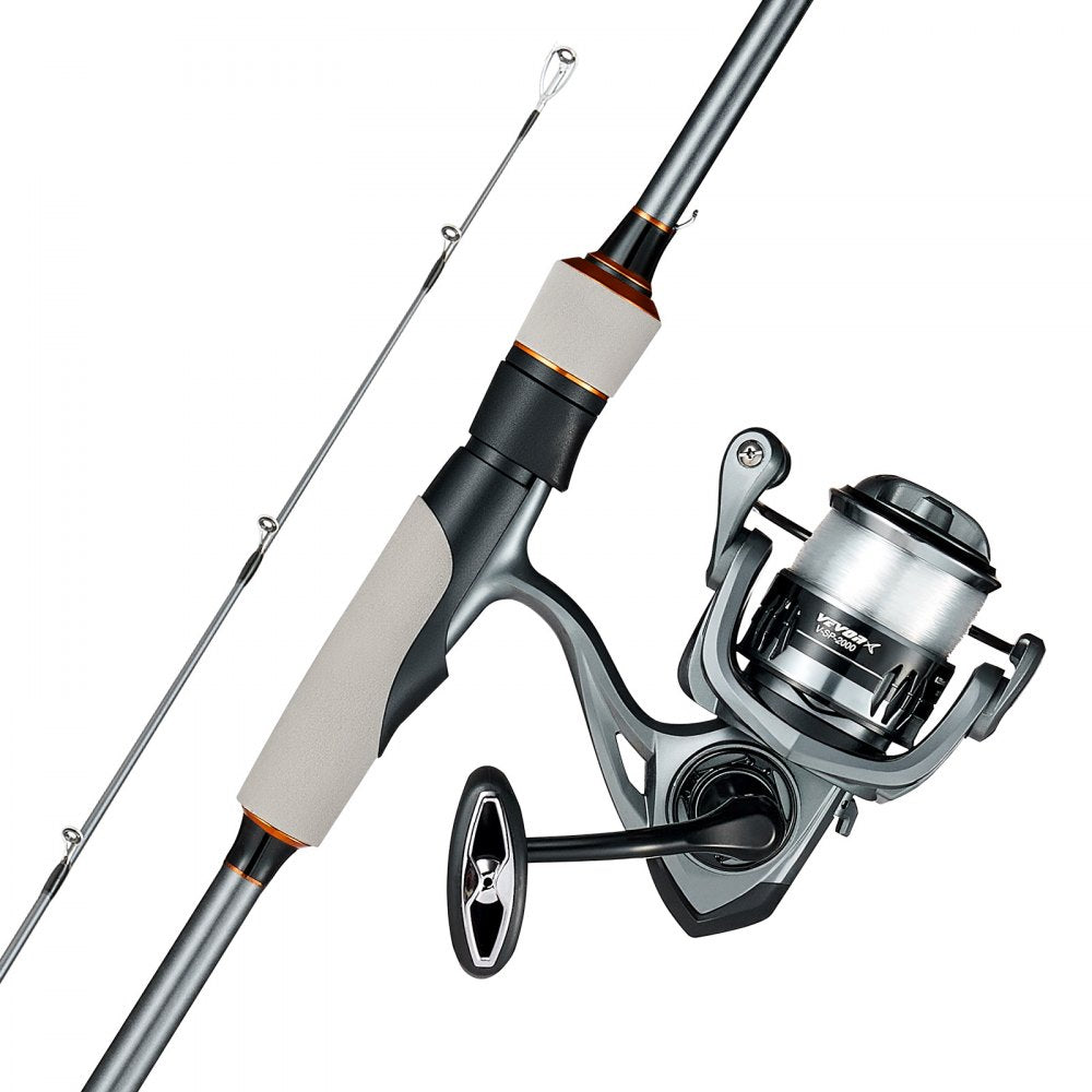 VEVOR Rod and Fishing Reel Combo, IM6 Fiberglass & Carbon Fiber Spinning Rod and Reel Combo, Bass Fishing Pole with 6.5