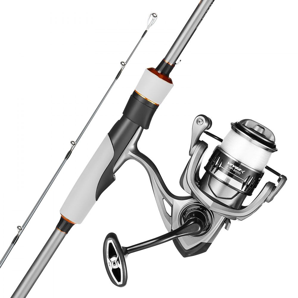 VEVOR Rod and Fishing Reel Combo, IM6 Carbon Fiber Spinning Rod and Reel Combo, Bass Fishing Pole with 6.5 ft Two-Piece