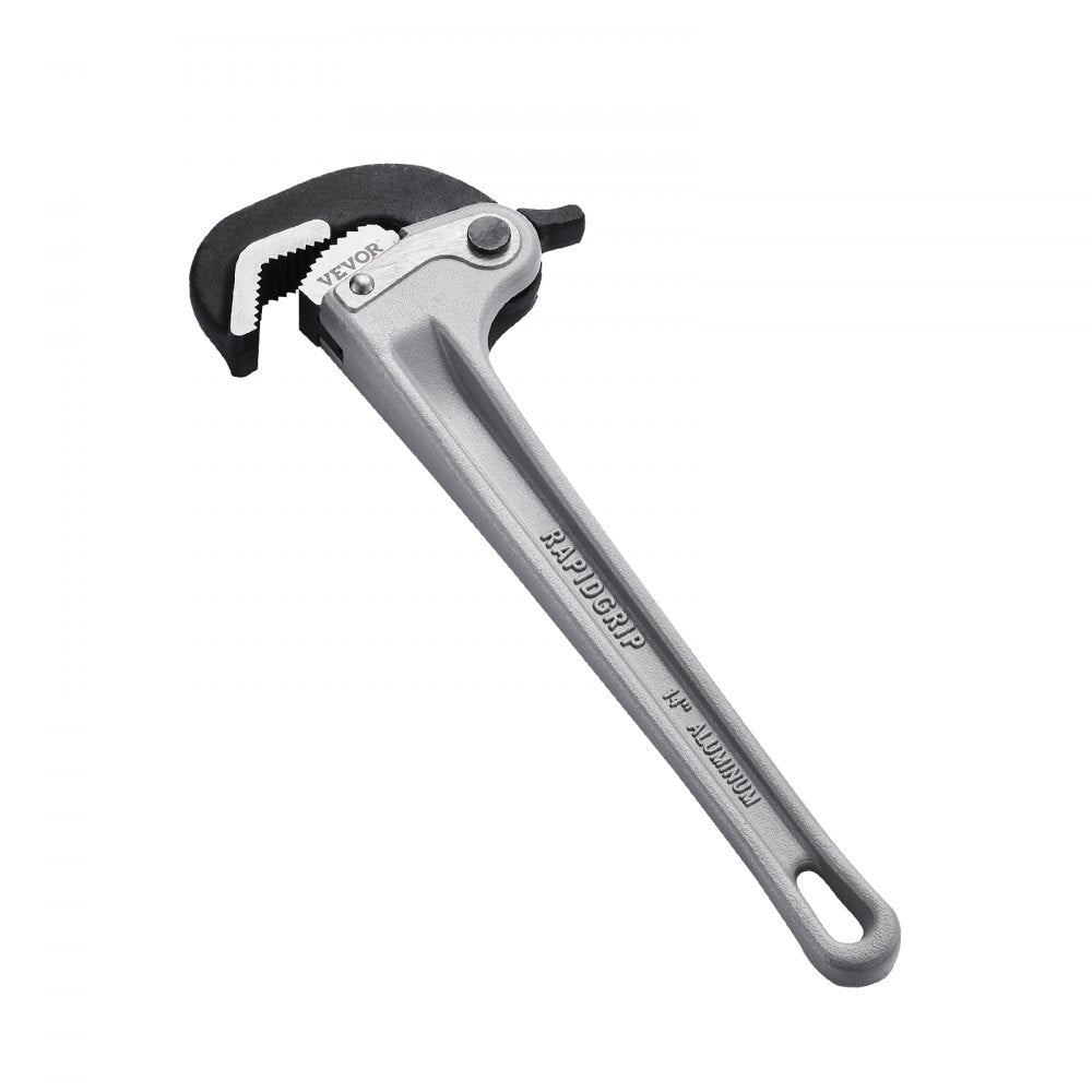 VEVOR Pipe Wrench, 14" Aluminum Straight Pipe Wrench, Automatic Jaw Adjustment, Adjustable Plumbing Wrench, Easy to