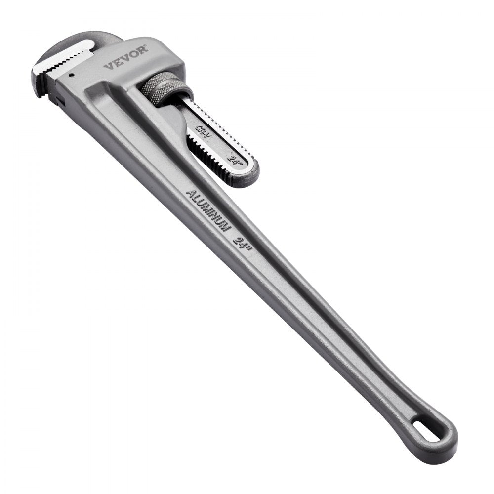 VEVOR Pipe Wrench, 24" Aluminum Straight Pipe Wrench, Adjustable Plumbing Wrench, with High Strength Jaw and Ergonomic