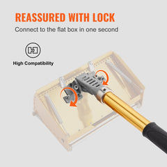 VEVOR Drywall Flat Box Handle, 40''-64'', Anodized Aluminum Flat Finishing Extension Handle, 5-Section Length