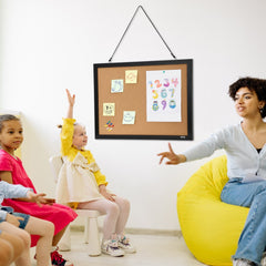 VEVOR Cork Board, 24 x 18 inches, Double-sided Bulletin Board with MDF Sticker Frame, Vision Board Includes 10