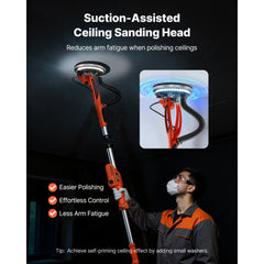 VEVOR Drywall Sander, 950W Electric Drywall Sander, Popcorn Ceiling Removal Tool with 7 Variable Speed 1000-2300 RPM