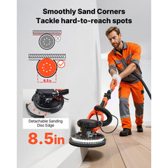 VEVOR Drywall Sander, 1150W Electric Drywall Sander, Popcorn Ceiling Removal Tool with Vacuum Dust Collection, 5