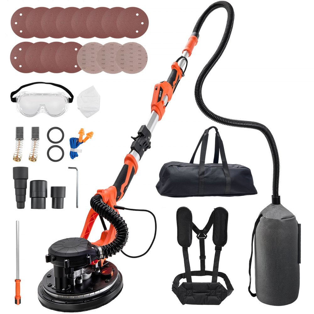 VEVOR Drywall Sander, 1150W Electric Drywall Sander, Popcorn Ceiling Removal Tool with Vacuum Dust Collection, 5