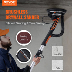 VEVOR Drywall Sander, 800W Brushless Motor Electric Sander, Variable Speed 1000-2300 RPM Wall Sander, Foldable Ceiling