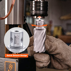 VEVOR Annular Cutter Set, 6 pcs Universal Shank Mag Drill Bits, 1" to 2" Cutting Diameter, 2" Cutting Depth, M2AL