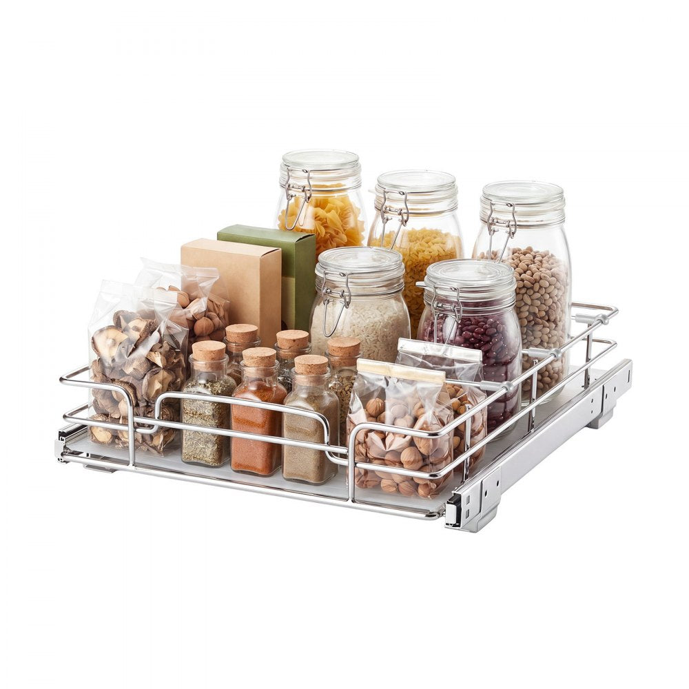 VEVOR Pull Out Cabinet Organizer 12.4"W x 16.54"D Steel Slide Out Drawers, for Kitchen Bathroom Pantry Home