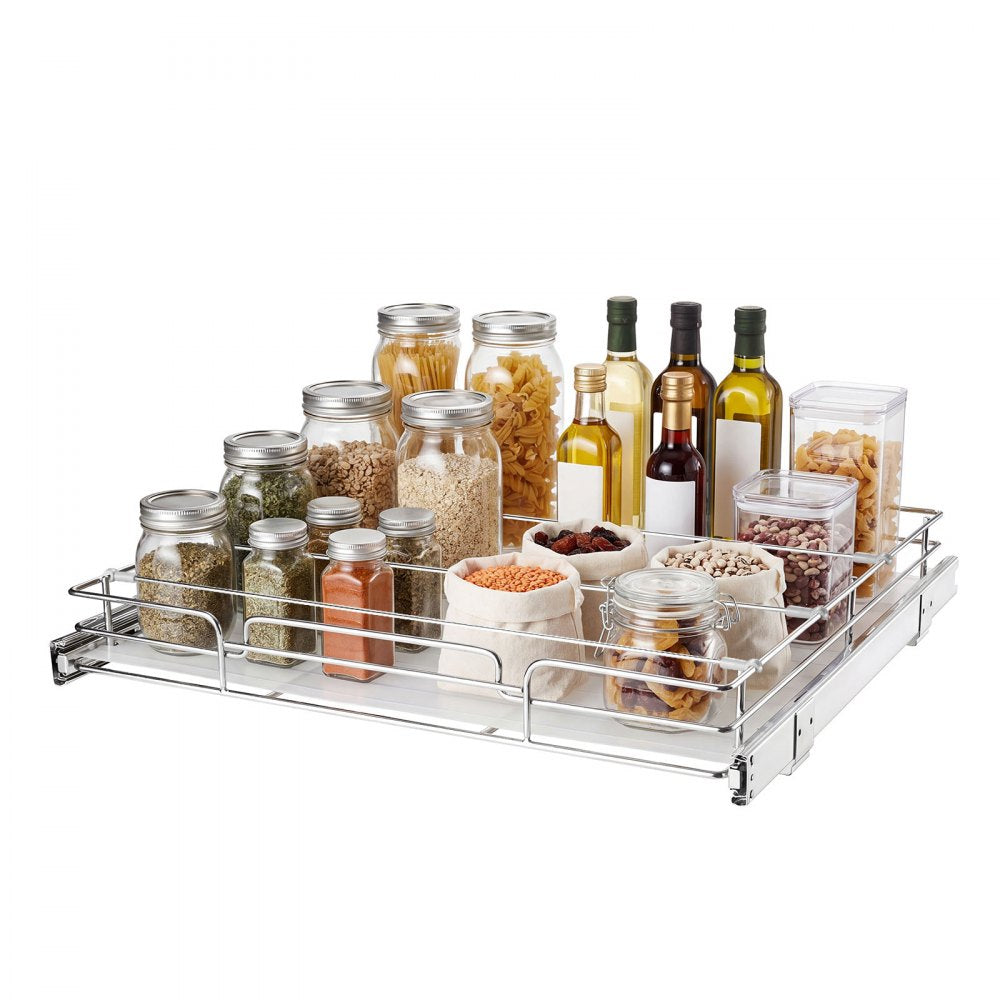 VEVOR Pull Out Cabinet Organizer 21.14"W x 20.98"D Steel Slide Out Drawers, for Kitchen Bathroom Pantry Home