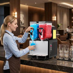 VEVOR Slushie Machine, 6L/1.6Gal x 2 Tank Commercial Slushy Maker, Frozen Drink Maker with Self-Cleaning, Margarita