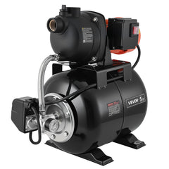 VEVOR 1.1 HP Shallow Well Pump with Pressure Tank, 120V 1320 GPH, Plastic Irrigation Jet Pump with 5-Gal Tank