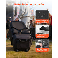 VEVOR Drum Hardware Bag with Wheels, 1680D, Drum Set Equipment Carry Bag, Carrying Case with Sturdy Handle, Durable