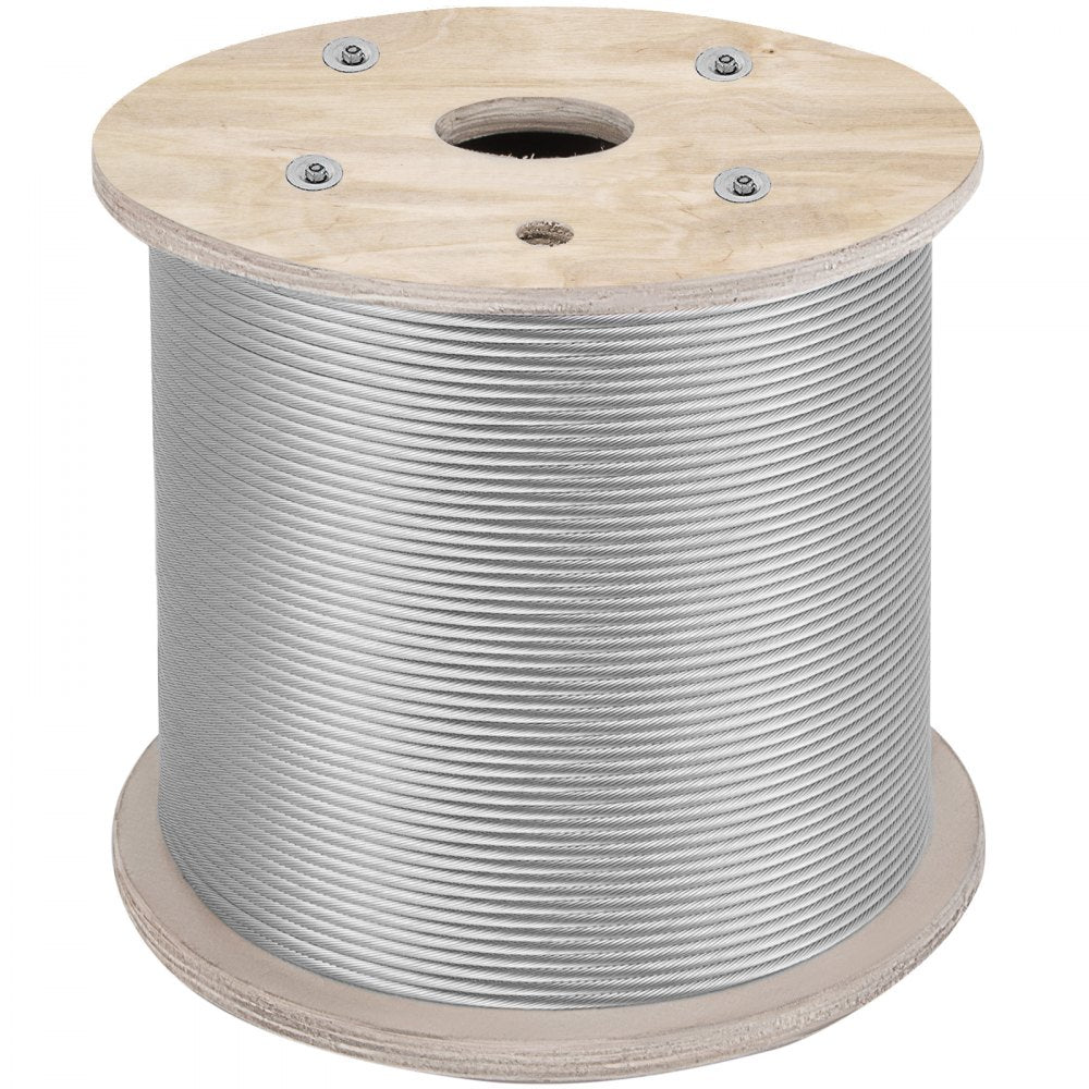 VEVOR 1/4" Stainless Steel Cable 200FT, T304 7x19 Tighter Core Cable Railing System Wire Rope Aircraft Deck Railing Kit